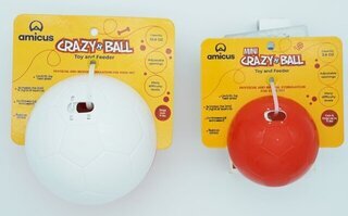 Crazy Ball Toy & Feeder Red & White
